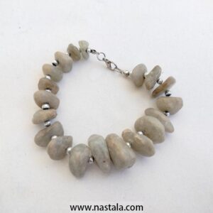 Artisan Chunky Large White Tumble Agate Bracelet