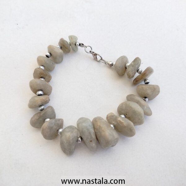 Artisan Chunky Large White Tumble Agate Bracelet