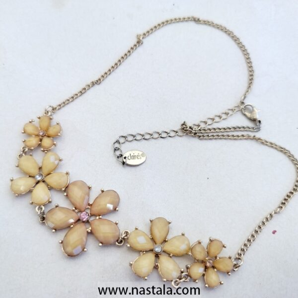 Vintage Gold & Amethyst Statement Necklace – Handmade Jewelry - Image 2