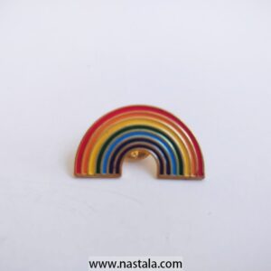 A colorful rainbow enamel pin | دبوس إيناميل مع قوس قزح ملون