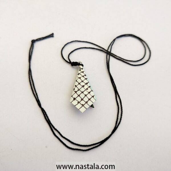 Hand Made German Silver Palestine Flag Necklace - Image 3