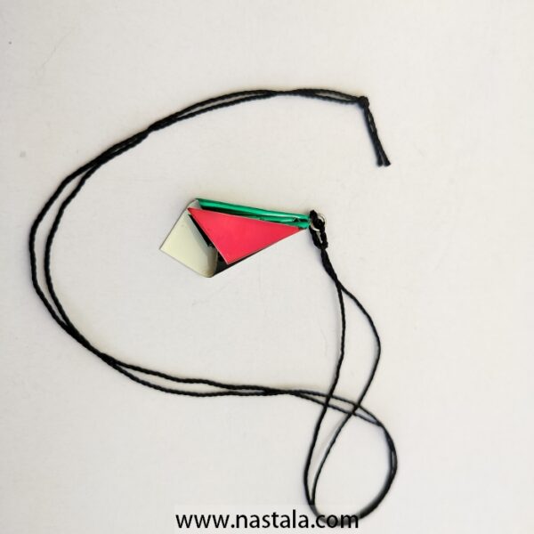 Hand Made German Silver Palestine Flag Necklace