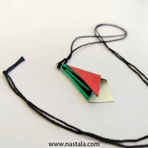 Hand Made German Silver Palestine Flag Necklace - Image 2