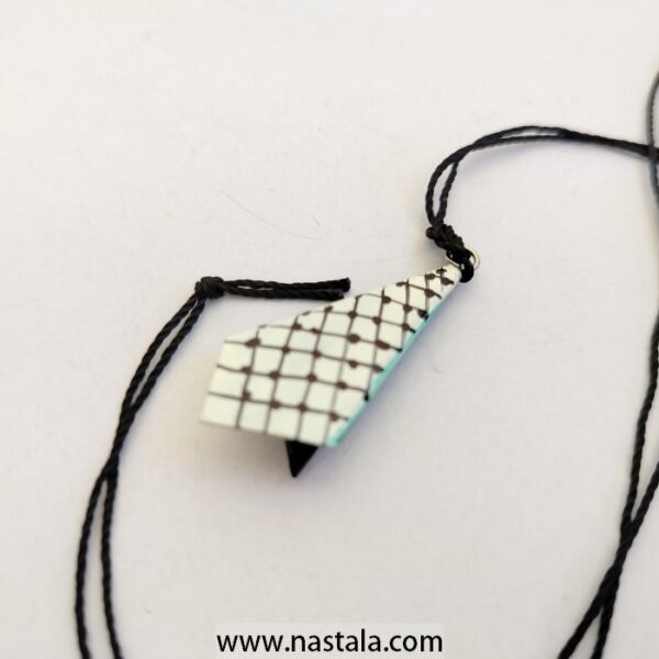 Hand Made German Silver Palestine Flag Necklace - Image 4