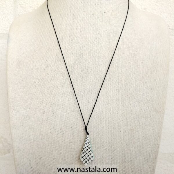 Hand Made German Silver Palestine Flag Necklace - Image 5