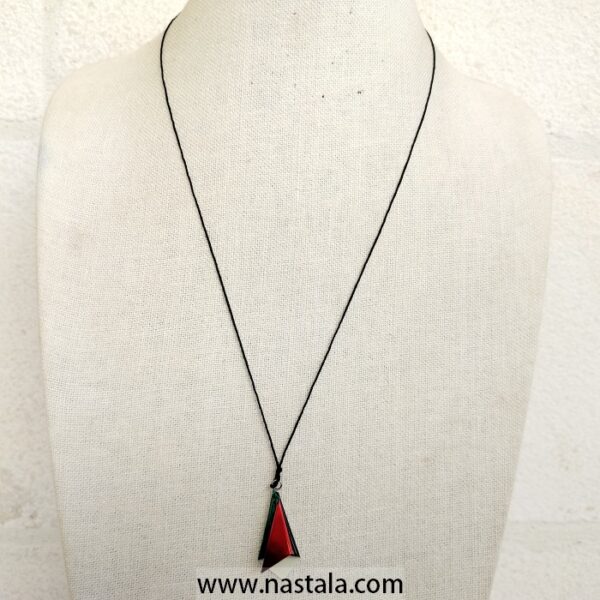 Hand Made German Silver Palestine Flag Necklace - Image 6
