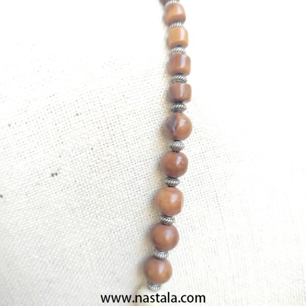 Handcrafted Kuka Wood & Bone Bead Necklace – قلادة مصنوعة يدويًا من خشب كوكا والعظم - Image 3