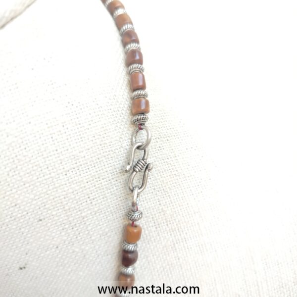 Handcrafted Kuka Wood & Bone Bead Necklace – قلادة مصنوعة يدويًا من خشب كوكا والعظم - Image 2