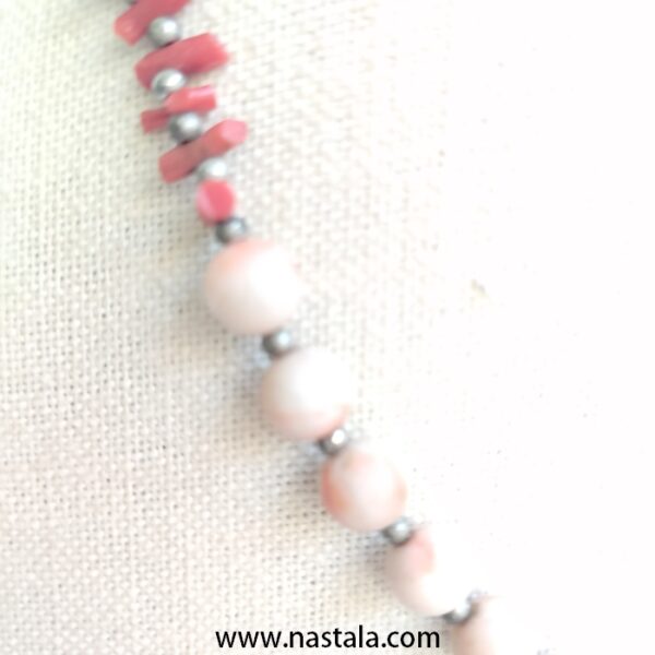 Handcrafted Natural Tunisian Coral & Stone Bead Necklace – قلادة مصنوعة يدويًا من المرجان التونسي الطبيعي والحجر - Image 6