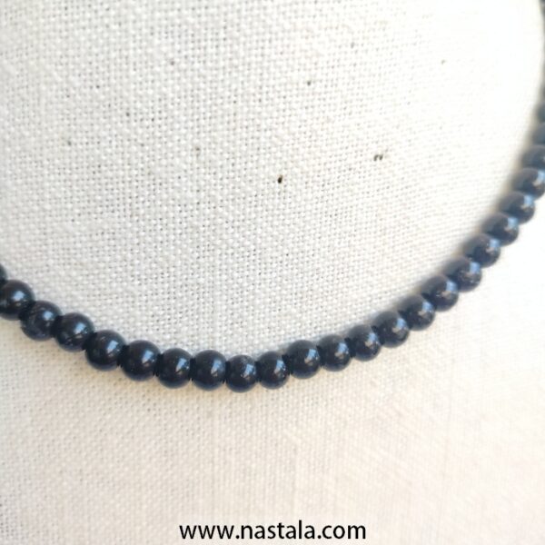 Handcrafted Black Onyx Bead Necklace – قلادة مصنوعة يدويًا من خرز العقيق الأسود - Image 4