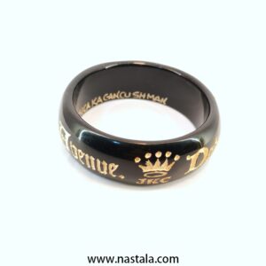 Engraved Black Statement Ring