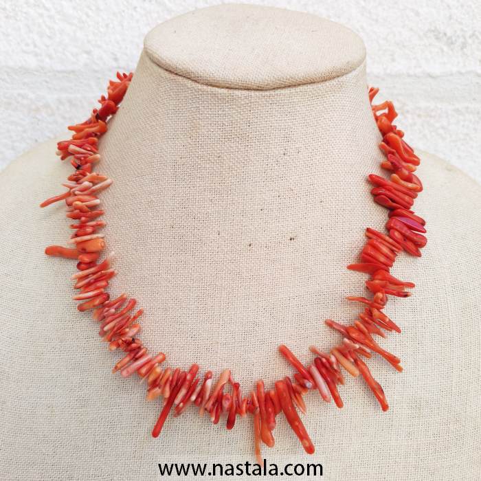 Red Orange Branch Coral Spike Choker Necklace - Image 10