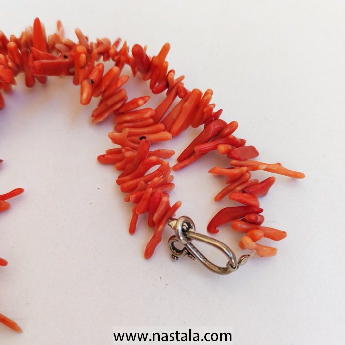 Red Orange Branch Coral Spike Choker Necklace - Image 4