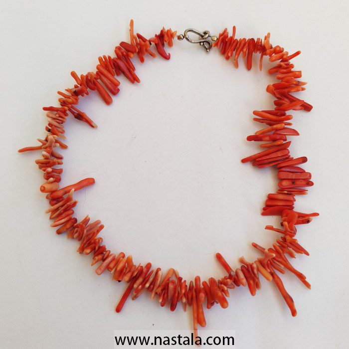Red Orange Branch Coral Spike Choker Necklace - Image 7