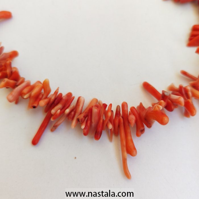 Red Orange Branch Coral Spike Choker Necklace - Image 9
