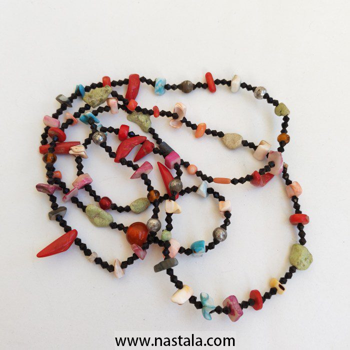 Long Multi-Strand Layered Necklace with Colorful Chip Beads - Image 6